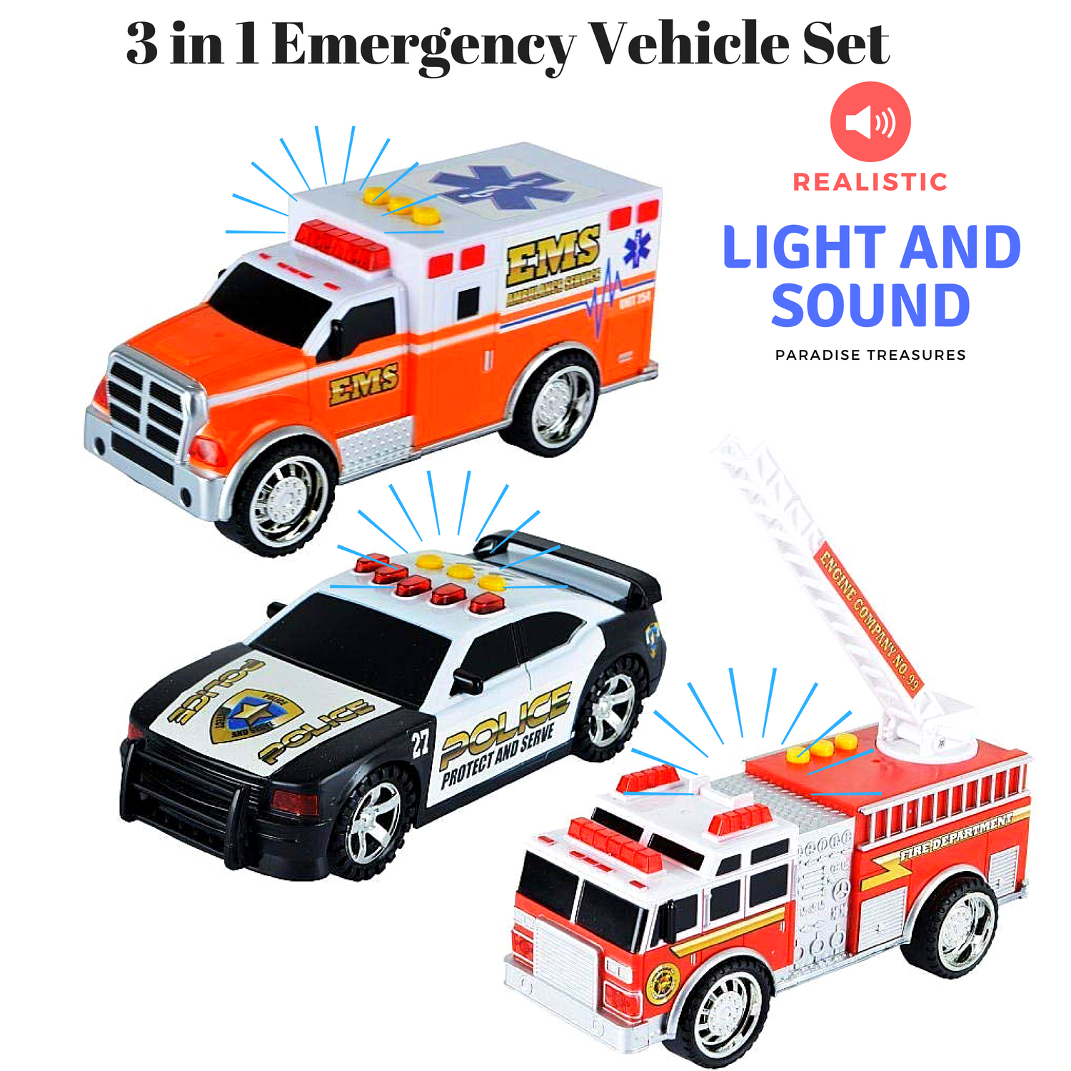 toy emergency vehicle set