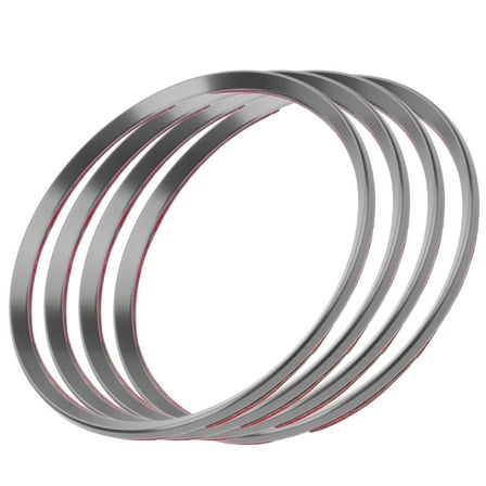 Worgeous  4 Pcs Hubcap Decorative Ring Tire Wheel Caps Custom Fitted Silver