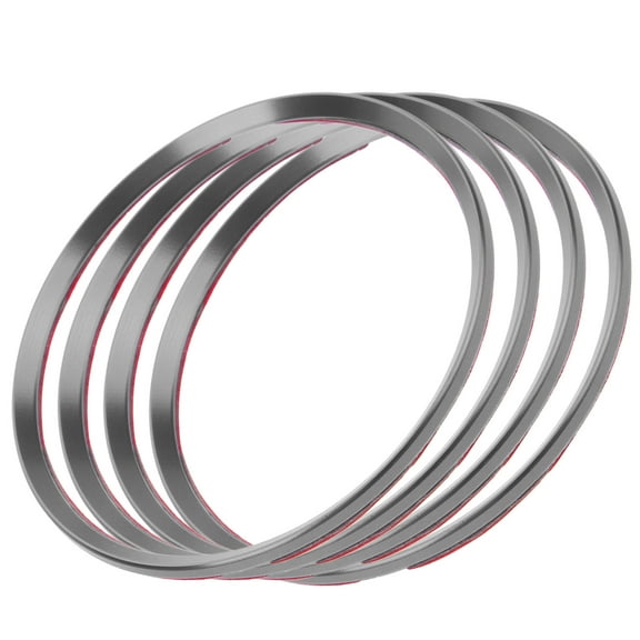 Worgeous  4 Pcs Hubcap Decorative Ring Tire Wheel Caps Custom Fitted Silver