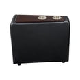 thumbnail image 2 of Maklaine Faux Leather Home Theater Console Table with Cup Holders Black, 2 of 4