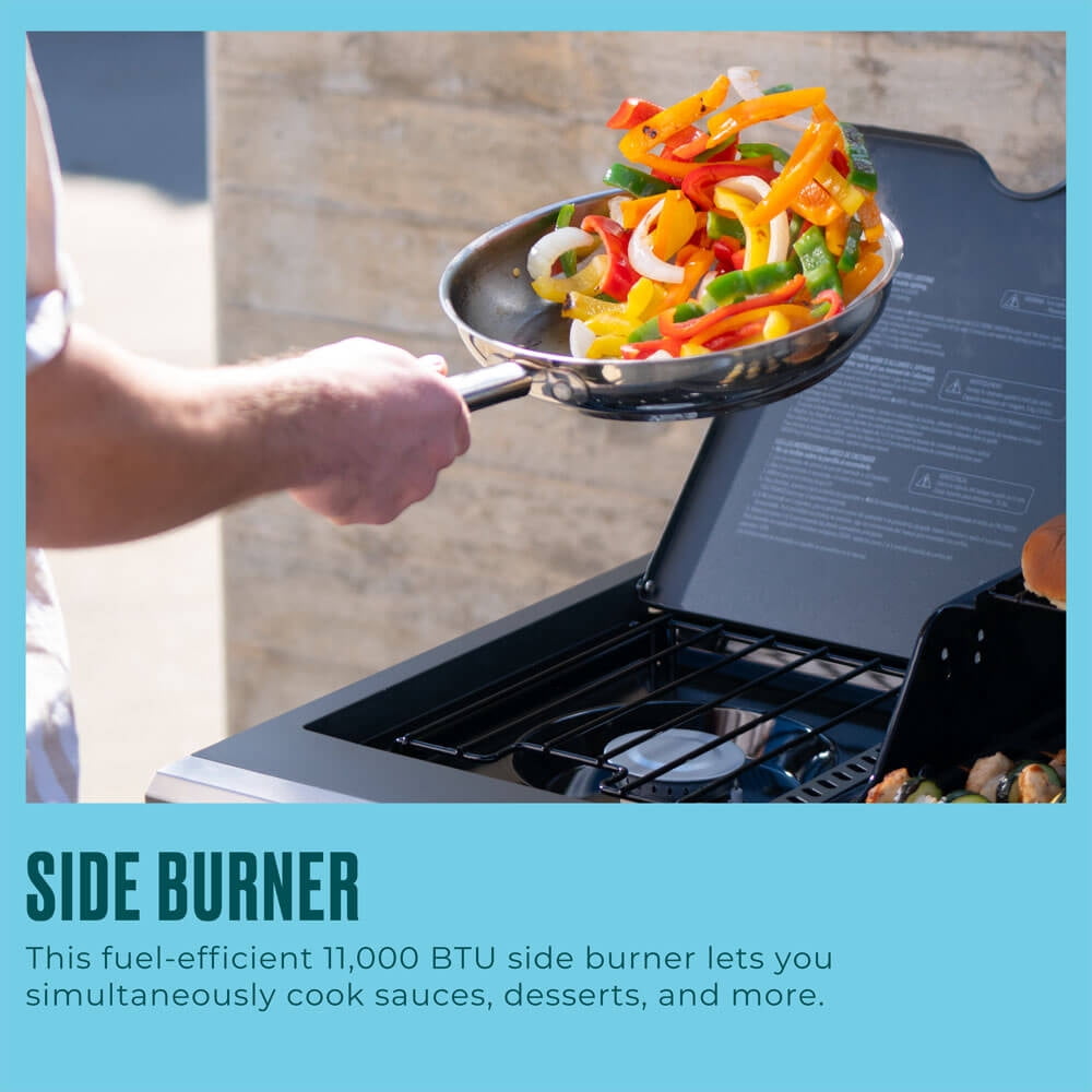 Charbroil Performance Series™ FlavorMax™ 6 Burner Gas Grill Cabinet with Sear Burner and Side Burner Gray Stainless