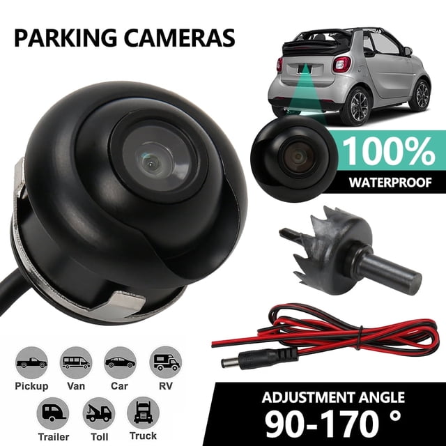 MesaSe Rotating HD Car Rear View Camera Reversing Parking Night Vision Waterproof Rearview Camera Reverse Cam Kit for Vehicle SUV RV