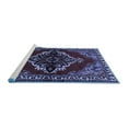 thumbnail image 2 of Ahgly Company Machine Washable Indoor Square Medallion Blue Traditional Area Rugs, 5' Square, 2 of 4