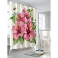 thumbnail image 3 of Fsddascl Summer Red Flower Shower Curtain Set - 54" x 78" Washable Bathtub Curtain with 12 Hooks, Green Leaves Country Floral Pastoral Waterproof Fabric Stall Shower Curtains for Bathroom/Bathtub, 3 of 6