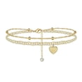 thumbnail image 2 of Chmadoxn Jewelry Heart Initial Beach Bracelets for Women 26 Letters Double Layer Anklet Anklet Bracelets Beach Jewelry, 2 of 3