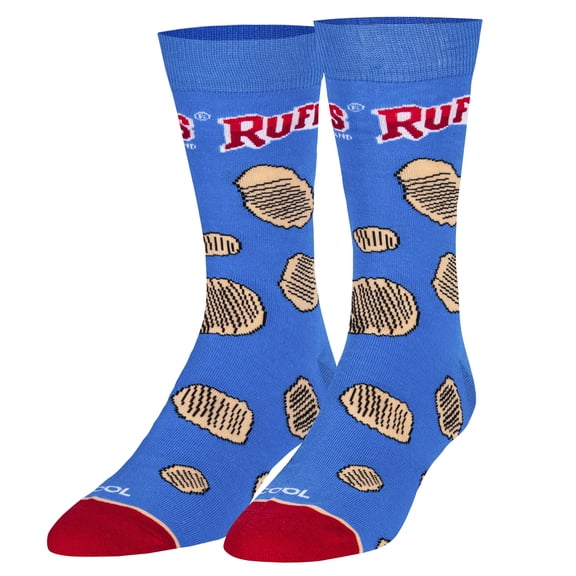 Cool Socks Ruffles Chips Snack Foodie Crew Socks, Size Large