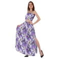 thumbnail image 3 of Bimba Ensemble Coordonné 2 Pcs Robe Aguichant de Plage et de Fête pour Femmes, Haut Court Imprimé Smocké et Jupe Longue, 3 of 7