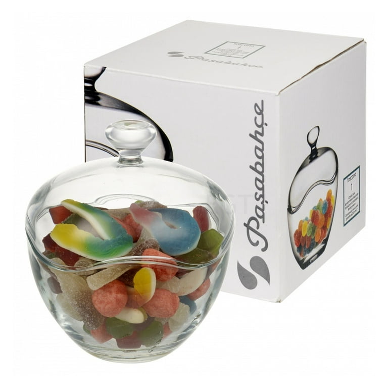 Mini clear candy jars set glass candy bowl with lid for Christmas