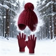 thumbnail image 5 of LIZENG Kids Knit Hat and Mittens Set Winter Beanie with & Gloves 2 Piece Set for Baby Toddler Boy Girl Soft Stretchable Multi Color Winter Hat Kids Girl, 5 of 5