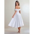 thumbnail image 5 of Women'S Off the Shoulder Cocktail Maxi Dress Sleeveless Casual A Line Elegant Flowy Formal Dresses White S, 5 of 7