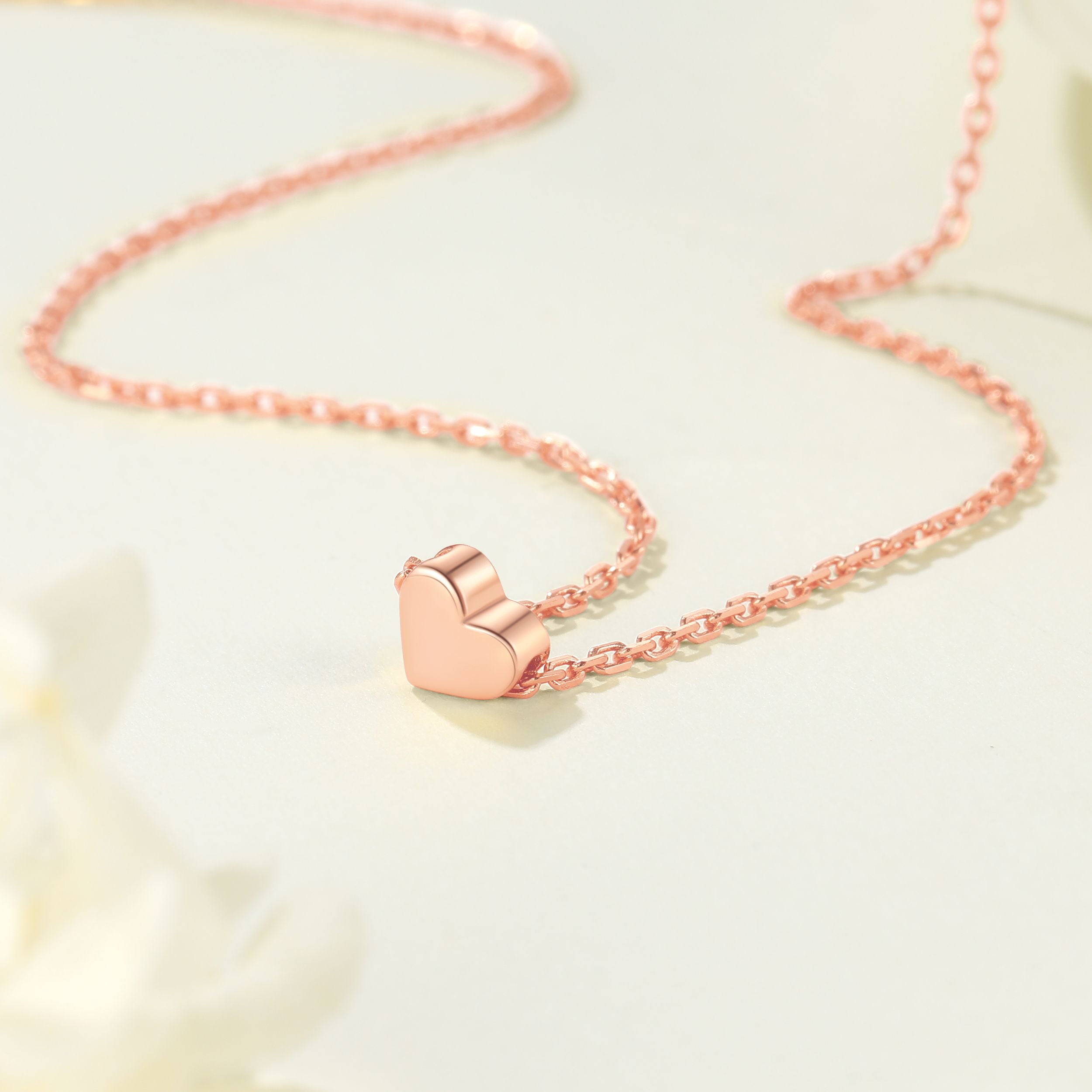 Suplight Dainty 925 Stelring Silver Heart Shape Necklace Jewelry for Women Girlfriend