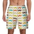 thumbnail image 2 of Picia Colorful Mustache pattern Mens Swim Trunks with Compression Liner Stretch Beach Shorts Quick Dry with Zipper Pockets No-Chafing Board Shorts-X-Large, 2 of 9
