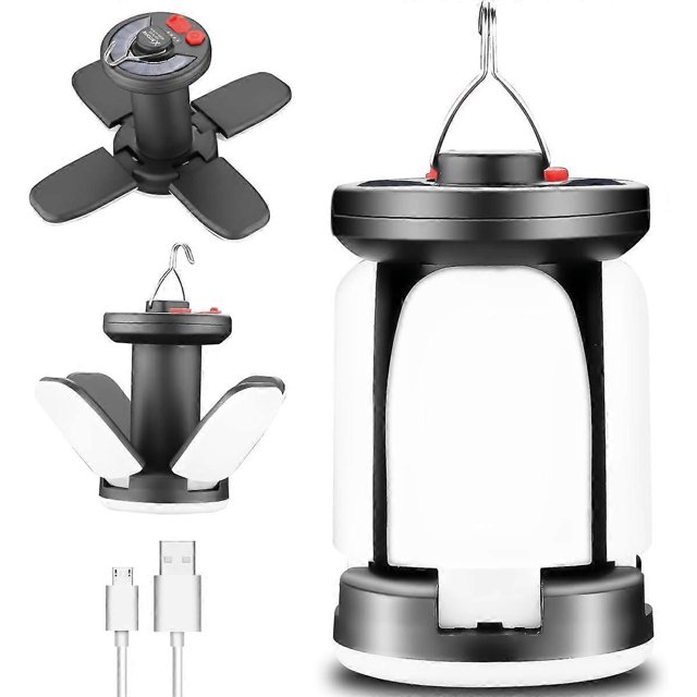 Camping Light, Solar Camping Light for Tent, Rechargeable Camping Light, 6000 Lumens Super Bright Tent Light, Foldable IP67 Waterproof 6 Modes Power B