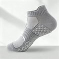 thumbnail image 5 of EOYWHK Men's Ankle Socks Low Cut Breathable Moisture Wicking Athletic Running Gym Socks Mesh Massage Bottom No Slip Socks Gray Free Size, 5 of 8