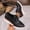 Black, variant on Women's Casual Loafers, Soft Soled Middle Heels Shoes, Versatile Indoor Outdoor, Adjustable Lace-Up, Comfortable All-Day Wear, Trendy Espadrille Detail, Perfect for Work and Weekend Black F
