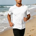 thumbnail image 5 of Men's Solid Crew Neck Short Sleeve T-Shirt, Regular Fit Lightweight Casual Basic Summer Top M, 5 of 5