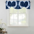 thumbnail image 2 of Tie Up Valance Curtain for Kitchen,Watercolor Blue White Heart Tie Dye Rod Pocket Short Curtains Adjustable Tie-Up Shade Valances,Traditional Ethnic Style Window Treatment for Bathroom Living Room, 2 of 9