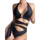 thumbnail image 2 of Conjunto de bikini de cuello alto para mujer Traje de baño de dos piezas Criss Cross Bandage Traje de baño XBTCLXEBCO Negro, CH, 2 of 6