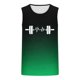 thumbnail image 4 of Camiseta sin mangas de cuello redondo para hombre, estampada, informal, deportiva, elástica, de moda, de poliéster., 4 of 4