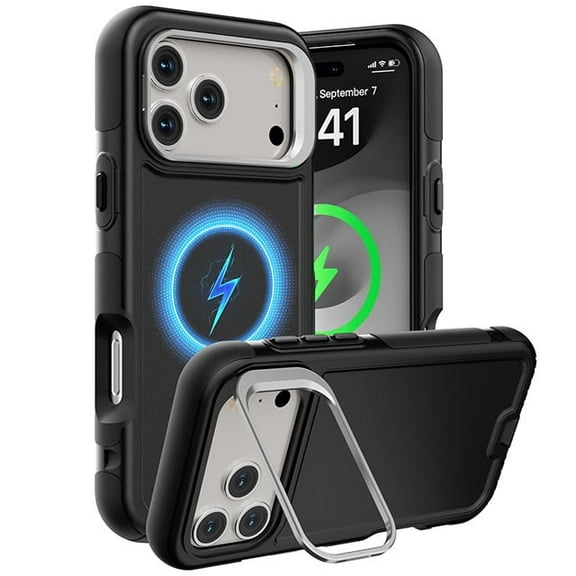 Warrior Hybrid Heavy Duty Magnetic Case for iPhone 17 Pro Max - Black