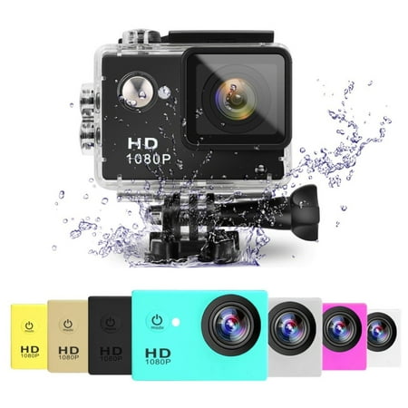 2x Black Sports Action Camera 1080p HD Waterproof with Touch Screen LCD POV Adventure Camcorder with Accessories GoPro SJCAM Style