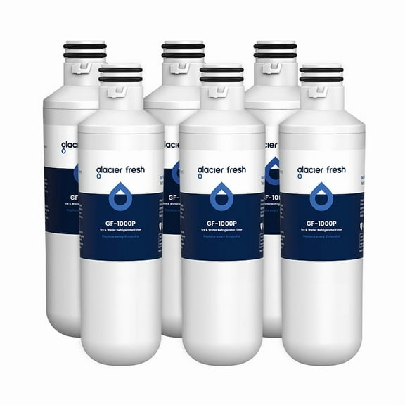 GLACIER FRESH Water Filter LT1000PC Replacement for Refrigerator, Compatible with LT1000PC/PCS, LT1000PC, LT-1000PC, MDJ64844601, ADQ747935 ADQ74793504 Water Filter, 6 Pack
