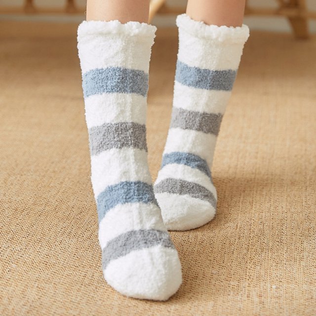Womens Slipper Fuzzy Socks Non Slip Winter Warm Soft Fluffy Cozy Fleece Lining Home Socks,Color10