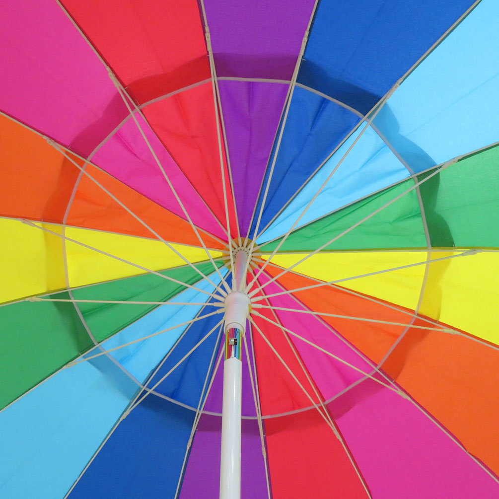 Mainstays 8 ft. Vented Tilt Rainbow Beach Umbrella with UV Protection - image 4 of 5