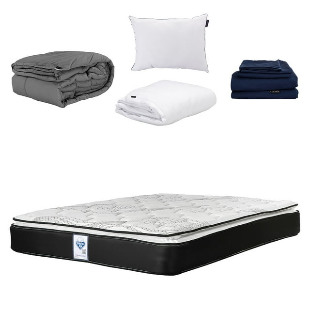 Colchón Kingn Size Premier + Almohada One + Protector Cloud + Sabanas Softy + Edredon Homy