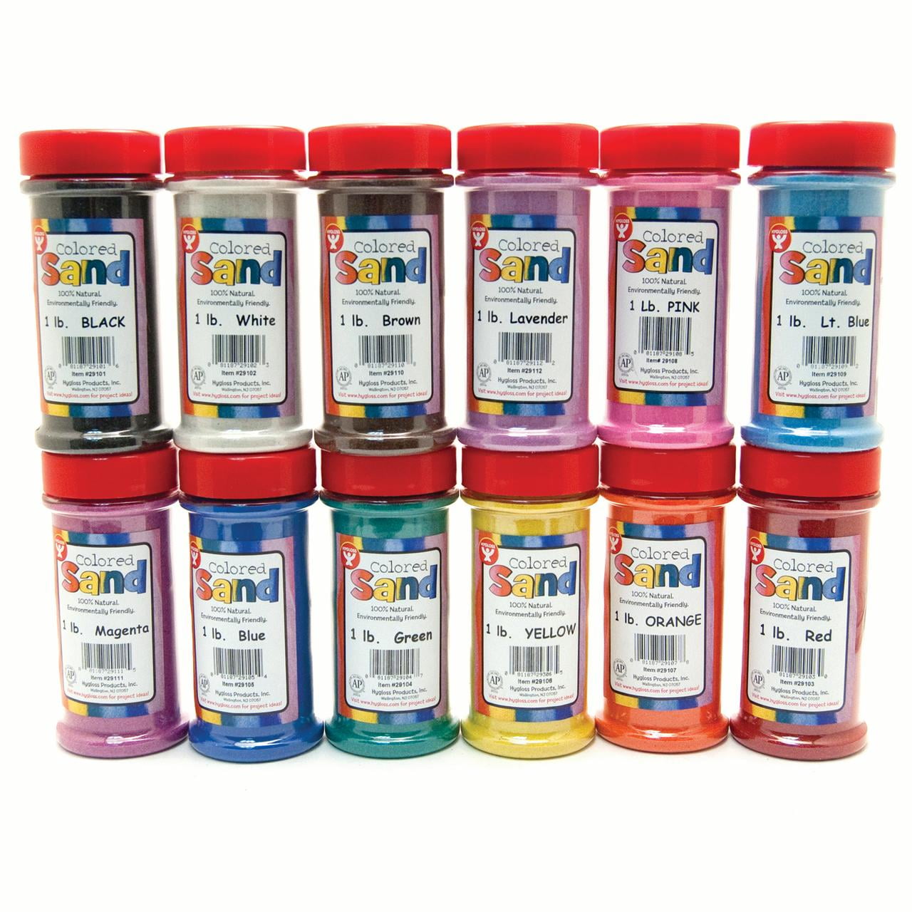 Pink Assorted Colorful Craft Art Bucket O Sand 3 lb Hygloss Products Colored Play Sand 