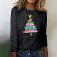 thumbnail image 3 of Long Sleeve Sweatshirt Women Christmas Sweatshirts Graphic Crewneck Oversized Xmas Holiday Pullover Top, 3 of 5