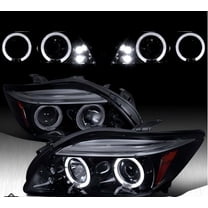 Black Smoke Fit 2005-2010 Scion tC LED Halo Projector Headlights Head Lamps L R