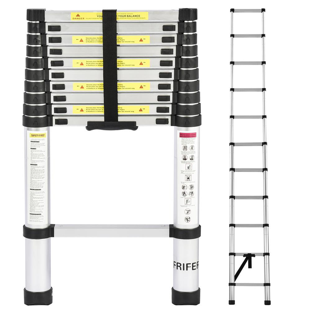 12.5FT 3.8M Professional Extendable Anti-Pinch Aluminum Alloy Telescoping Ladder 