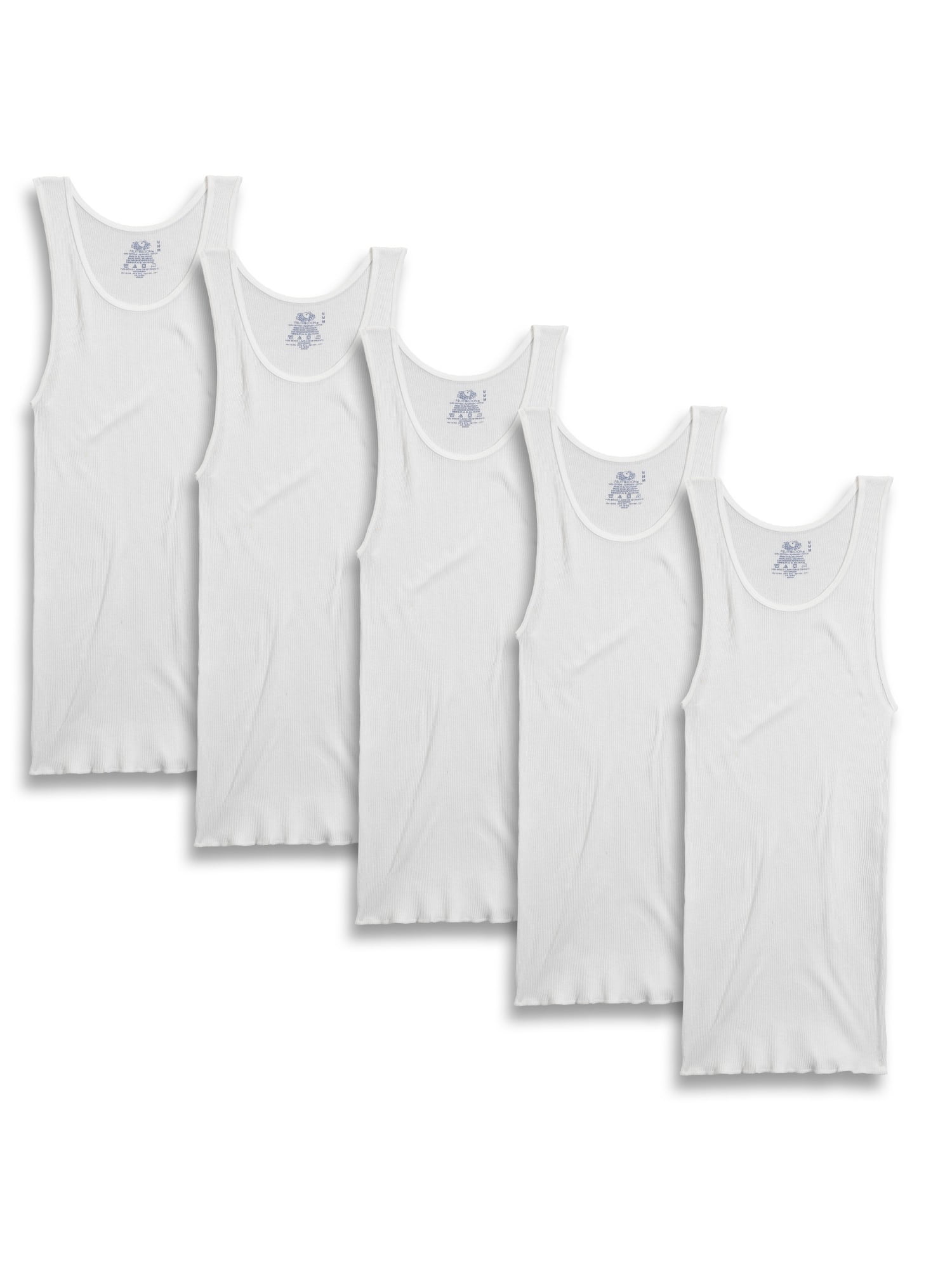 Fruit of the Loom Men/'s A-Shirt 100/% Cotton Tank Top White Undershirt XL 6 Pack