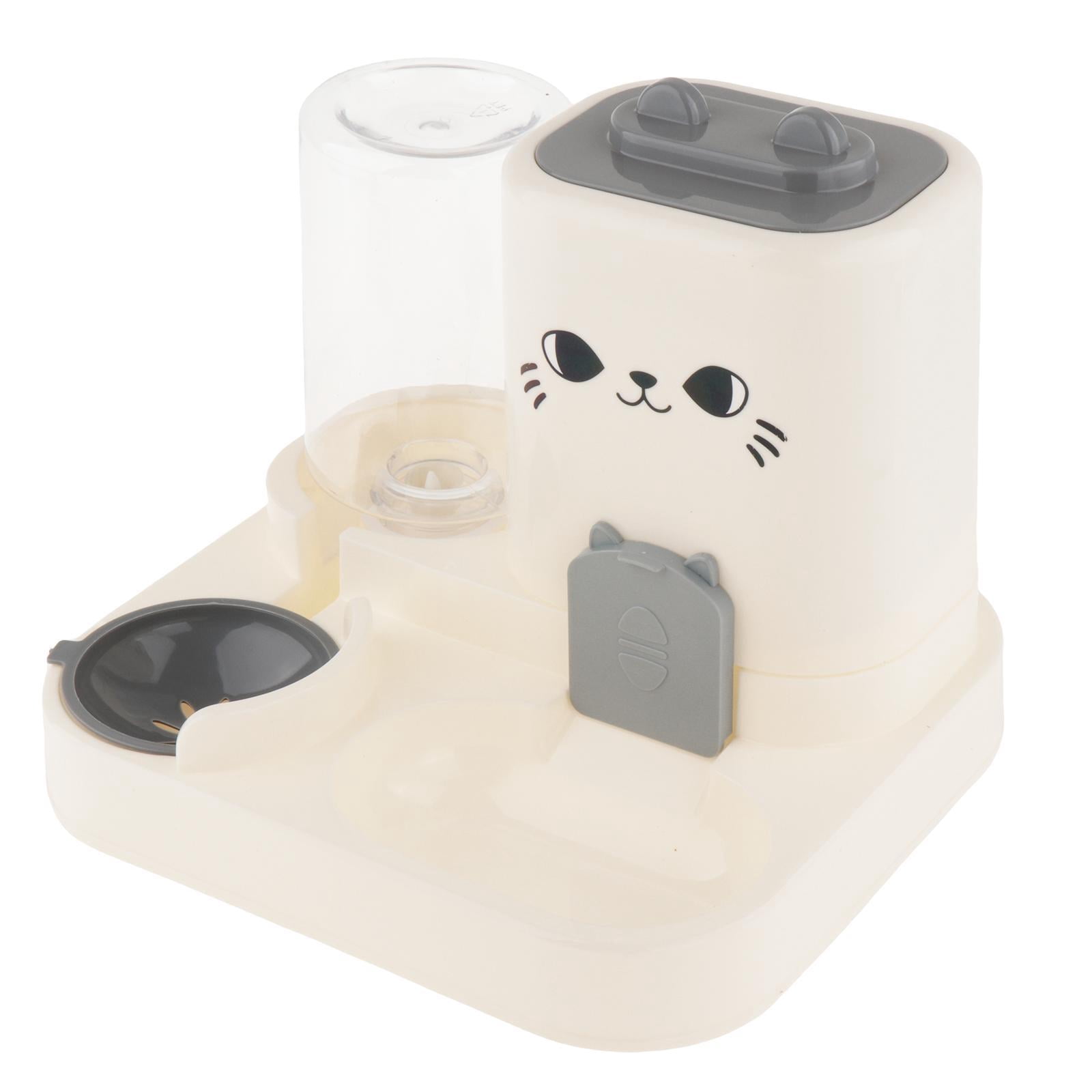 Automatic Pet Feeder 2 in 1 Food Water Dispenser Split Design Easy Clean for Cats Puppies Bunny Small Pets