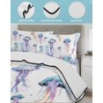 thumbnail image 4 of Coastal Jellyfish Twin Size Down Alternative Comforter, Lightweight Comforter Quilt Bedding Set with Pillow Shams Summer Beach Nautical Ocean All Seasons Bed Comforter Duvet Insert 68"x86", 4 of 7