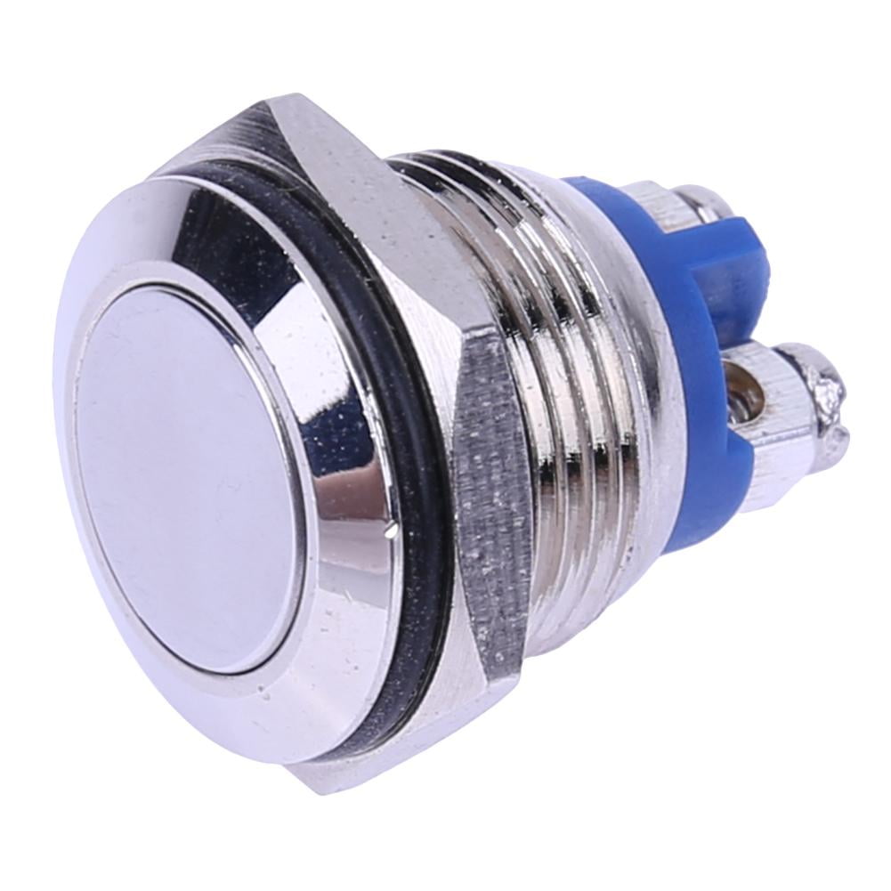 16mm BLUE Water Proof Starter Switch Boat Horn Momentary Button Stainless Steel 