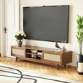 thumbnail image 2 of MAYEERTY Dark Walnut 65" Mid Century Modern TV Stand, Boho Media Console with Cable Management for Living Room, 2 of 7