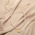 thumbnail image 3 of Fmlxio Initial Necklaces for Women Gold Pearl Coin Short Necklace Collarbone Chain Necklace Female on Clearance, 3 of 6
