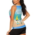 thumbnail image 3 of Balery Hello Summer Gnome 1 Camiseta sin mangas estampada ligera para mujer, tops de entrenamiento sin mangas, camisetas de yoga transpirables de secado rápido.-XX-Large, 3 of 7