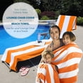 thumbnail image 5 of BNM Cabana Striped Cotton Chaise Lounge Chair Cover, Set of 2, Orange, 5 of 10