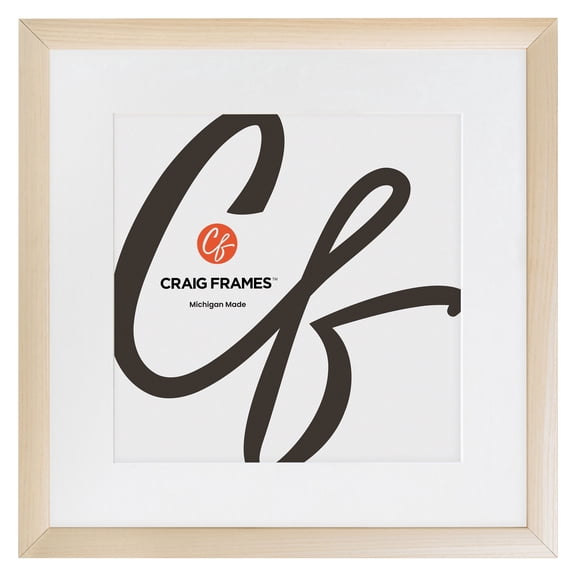 Craig Frames Contemporary, 20x20 Picture Frame Matted for a 16x16 Photo, Natural