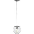 thumbnail image 6 of Atwell Collection 8-inch Brushed Bronze and Clear Glass Globe Small Hanging Pendant Light, 6 of 6