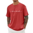 thumbnail image 4 of Casual Short Sleeve T Shirt with Minimalist Letter Print Comfortable Blend Tee for Everyday Wear Men's T Shirt T Shirts Men Graphic Tie Mens T Shirts Soft T, 4 of 4