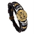 thumbnail image 1 of (Libra) Pulsera simple con signo del zodíaco, cuero de vaca trenzado, diseño vintage, regalo de Navidad, vacaciones o cumpleaños, pulsera con signo del zodíaco JM, 1 of 5