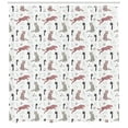 thumbnail image 3 of Tropical Shower Curtain, Exotic Doodle Hand Drawn Style Leopard Animals Palm Trees Safari Illustration, Fabric Bathroom Set with Hooks, 69W X 84L Inches Extra Long, Multicolor, by Ambesonne, 3 of 3