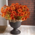thumbnail image 3 of OIUR 2/3/4/5/6/12Pcs Fall Artificial Flower 7 Fork UV Resistant Fake Flower Home Wedding Party Table Centerpiece Indoor Outdoor Faux Bloom Decoration, 3 of 7