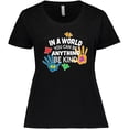 thumbnail image 3 of Inktastic In a World You Can Be Anything Be Kind Autism Awareness Women's Plus Size T-Shirt, 3 of 5
