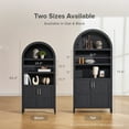 thumbnail image 5 of mopio Lauren 77.4" Tall Arched Cabinet, 5-Tier Arched Bookcase with Doors and Adjustable Shelves, Arched Bookshelf with Storage, Kitchen Pantry Cabinet, Wooden Storage Cabinet for Living Room, 5 of 9