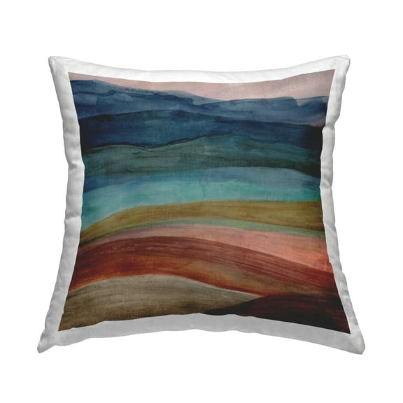 Stupell Industries Earthy Desert Layers Decorative Printed Throw Pillow Design by Carol Robinson.